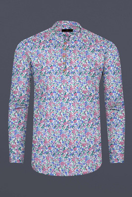 HOC Men Printed Casual White Shirt