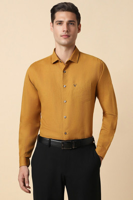 Allen Solly Men Self Design Formal Yellow Shirt