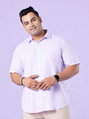 Big Hello Men Solid Casual Purple Shirt