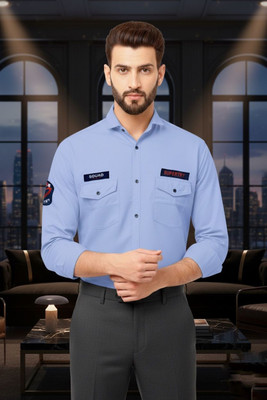 ESTHERCHARM Men Solid Formal Light Blue Shirt