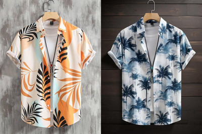 VD Looks Men Printed Casual Multicolor Shirt(Pack of 2)