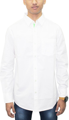 SOUTHBAY Men Solid Casual White Shirt