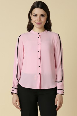 Allen Solly Women Solid Casual Pink Shirt