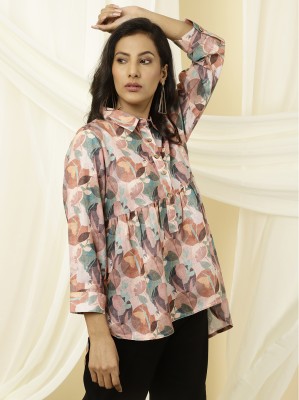 Jaipur Kurti Casual Printed Women Pink Top