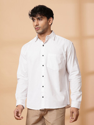 RIGO Men Self Design Casual White Shirt
