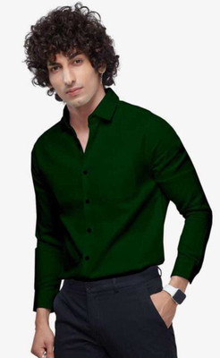 jumi enterprise Men Solid Casual Green Shirt