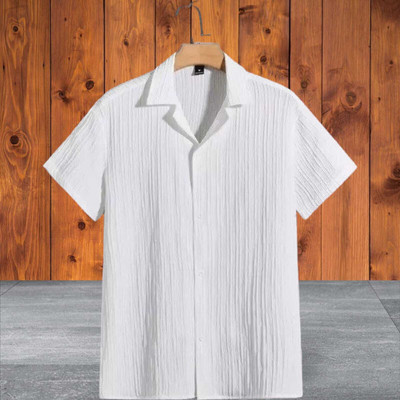 SHIVAY FASHION Men Self Design Formal White Shirt