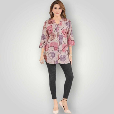 KALLAXI Women Printed Casual Multicolor Shirt