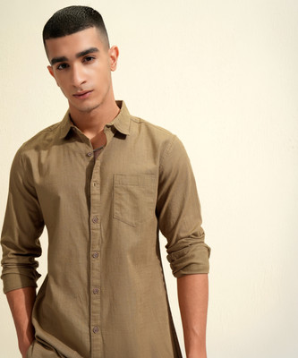 KETCH Men Solid Casual Brown Shirt