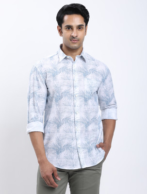 INDIAN TERRAIN Men Printed Casual White Shirt
