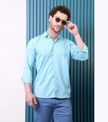 CONTRARY Men Striped Formal Blue Shirt
