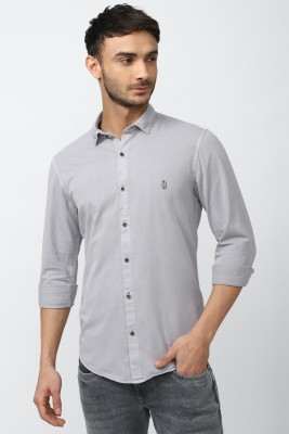 PETER ENGLAND Men Solid Casual Grey Shirt