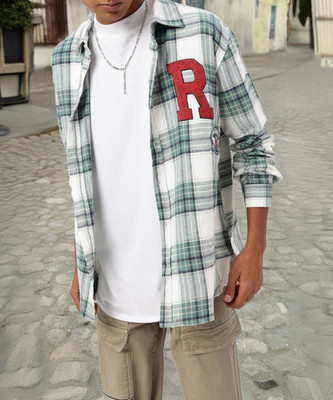 Kook N Keech Men Checkered Casual Green Shirt
