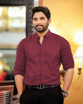 CHEAPSHIRTS Men Solid Casual Maroon Shirt