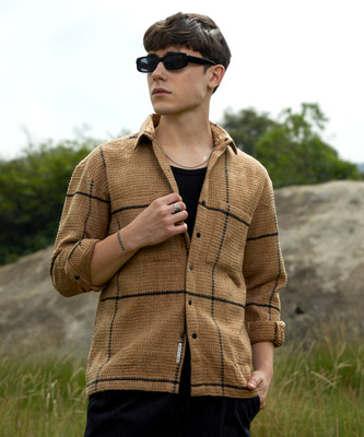 CAMPUS SUTRA Men Checkered Casual Brown Shirt