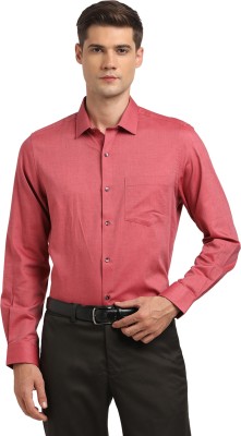 TURTLE Men Self Design Formal Red Shirt