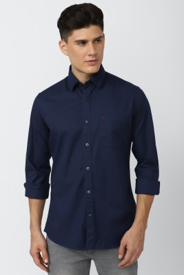 VAN HEUSEN Men Solid Casual Dark Blue Shirt