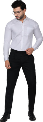 Berlin fashionee Men Solid Formal White Shirt
