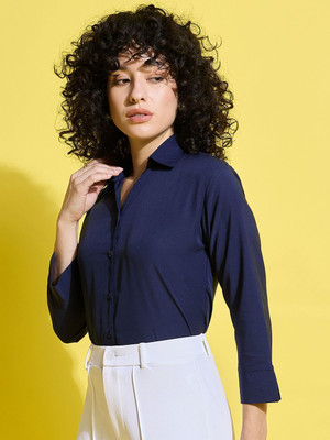 BuyNewTrend Women Solid Formal Brown Shirt