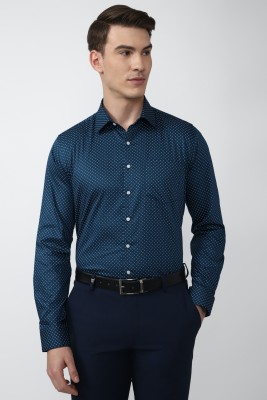 VAN HEUSEN Men Checkered Formal Blue Shirt