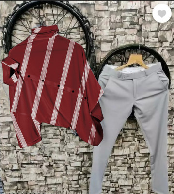 COMBRAIDED Men Striped Casual Multicolor Shirt