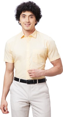 PARK AVENUE Men Solid Formal Yellow Shirt