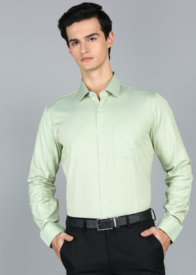 VAN HEUSEN Men Self Design Formal Light Green Shirt