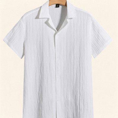 Dharamraj Fashion Men Striped Casual White Shirt