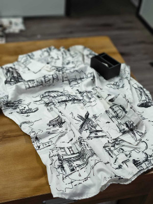 Reevaclothing Women Floral Print Casual White Shirt