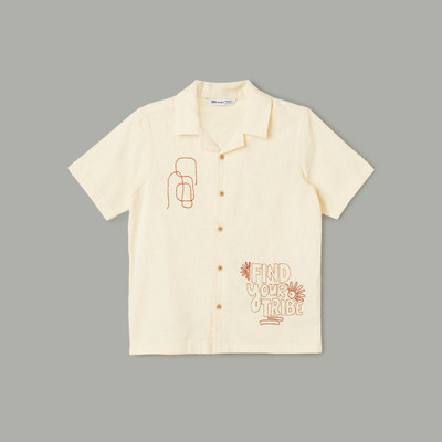 Fame Forever by Lifestyle Boys Printed Casual White Shirt