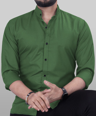 VTEXX Men Solid Casual Green Shirt