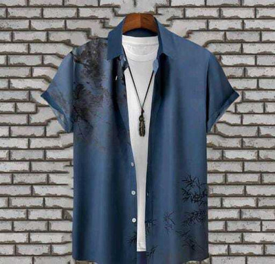 Varni Creation Men Printed Casual Blue Shirt