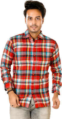 Kinvy Men Checkered Party Multicolor Shirt