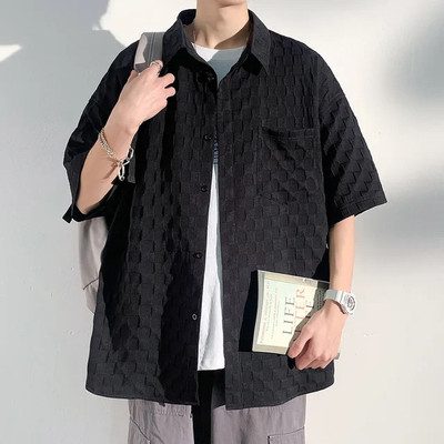 KRISHNA FASHIION TREND Men Striped Casual Black Shirt
