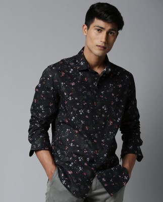 RARE RABBIT Men Printed Casual Black Shirt