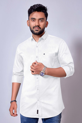 Jumii Enterprise Men Solid Casual White Shirt