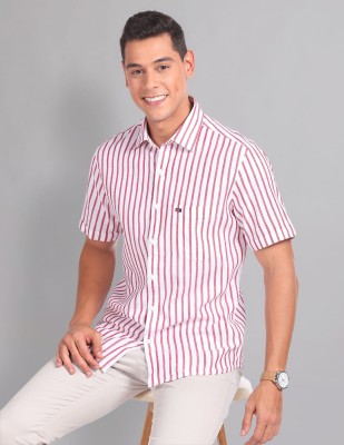 AD by Arvind Men Striped Casual Red, White Shirt
