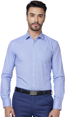 PARK AVENUE Men Self Design Formal Blue Shirt