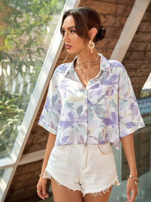 Ladylaz Women Printed Festive Multicolor Shirt