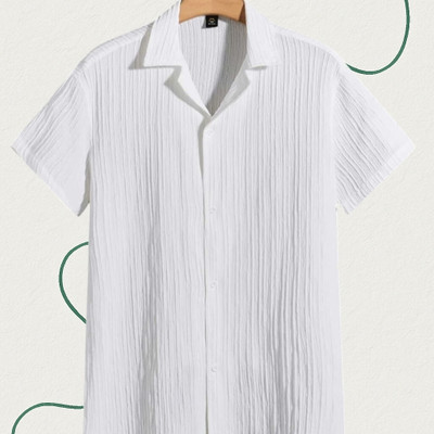 Squadfashion Men Self Design Formal White Shirt