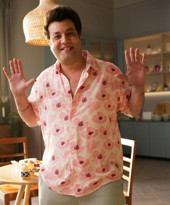 Instafab Plus Men Printed Casual Pink Shirt