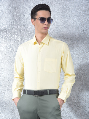 Canary London Men Solid Formal Yellow Shirt