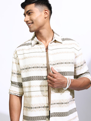 LOCOMOTIVE Men Printed Casual Multicolor Shirt