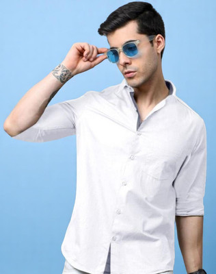 LAXMI TRENDING Men Solid Casual White Shirt