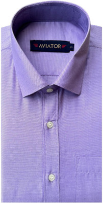 Aviators Men Solid Formal Purple Shirt