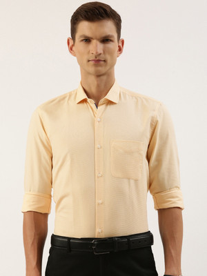 PETER ENGLAND Men Self Design Formal Cream Shirt