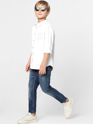 PA'GEANT Boys Solid Formal White Shirt