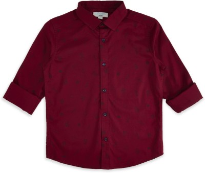 Pantaloons Junior Boys Solid Casual Maroon Shirt