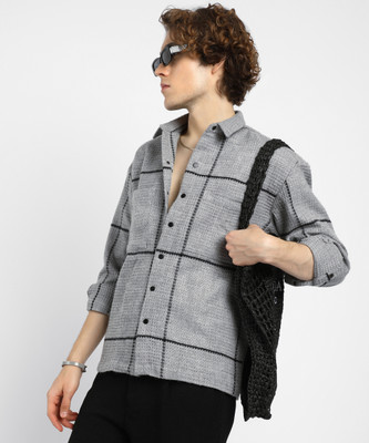 CAMPUS SUTRA Men Checkered Casual Grey Shirt