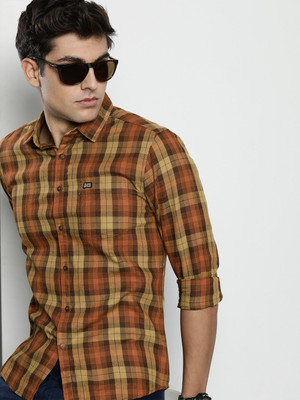 The Indian Garage Co. Men Checkered Casual Red Shirt